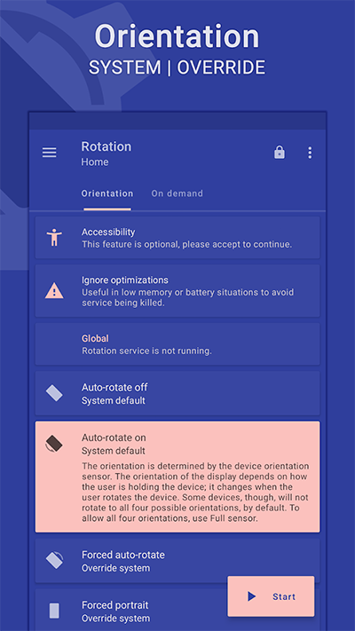 Rotation屏幕方向管理器APP