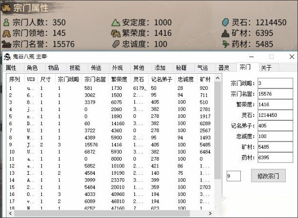 鬼谷八荒主宰修改器