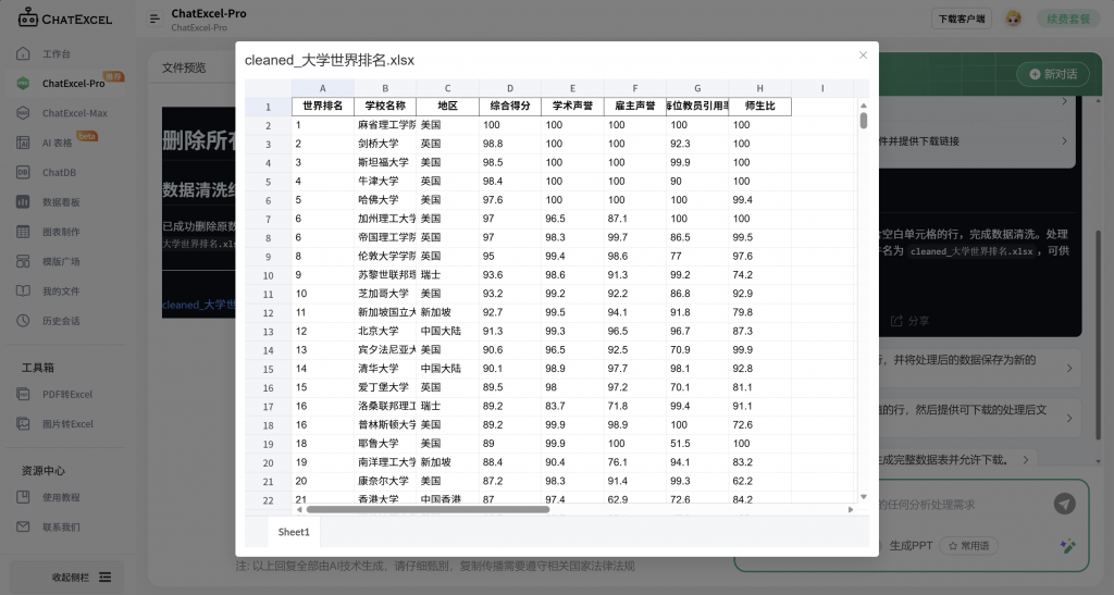 酷表ChatExcel电脑版