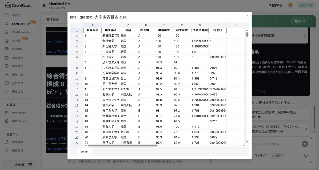 酷表ChatExcel电脑版