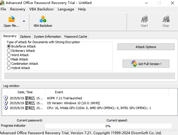 office密码清除工具Advanced Office Password Recovery